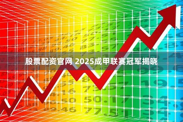股票配资官网 2025成甲联赛冠军揭晓