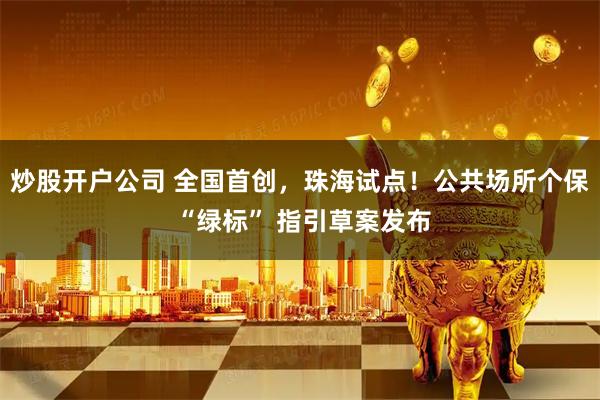 炒股开户公司 全国首创，珠海试点！公共场所个保 “绿标” 指引草案发布